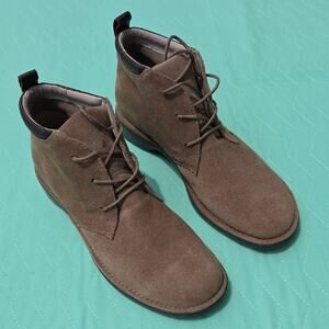 Bass Shirley Ankle Booties women 8 Brown Leather Lace Up dri-lex chukka suede